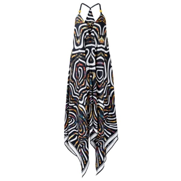 Black White Pure Silk Slip Maxi Dress  Or01