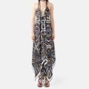 Black White Pure Silk Slip Maxi Dress  Or01